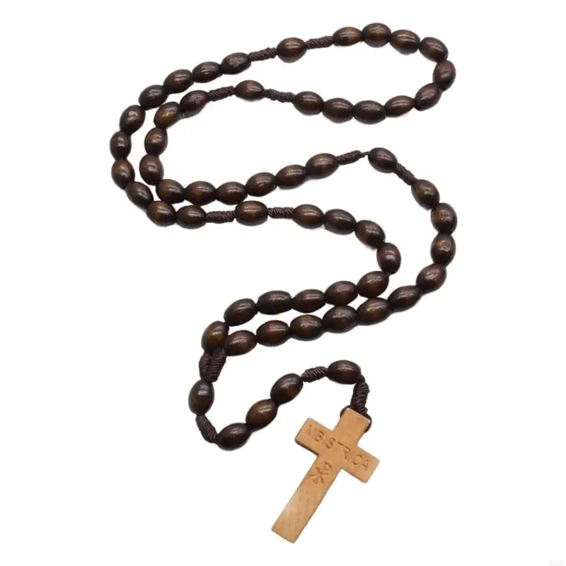 

92MF Crucifix Rosary Beads with Traditional Crosses for Church, Home, Outdoor Use Aesthetic Grains Rosary