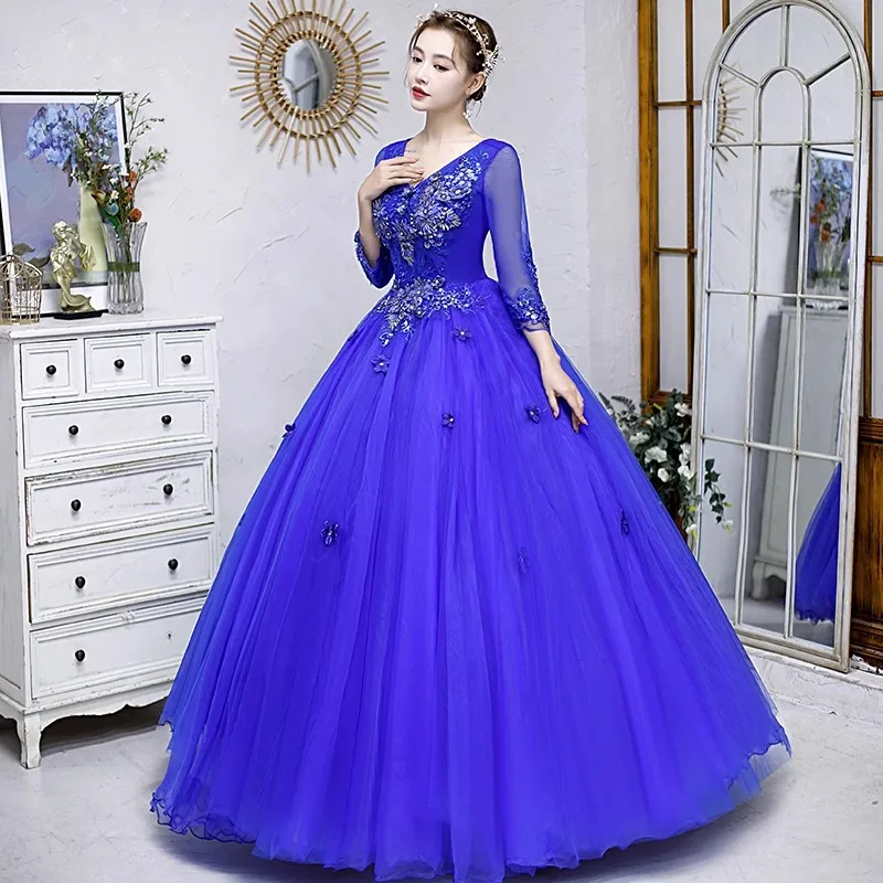 Customized Ball Gown Quinceanera Dresses Appliques V Neck Prom Birthday Party Gowns Formal Occasion Vestido De 15 Anos Sweet 16