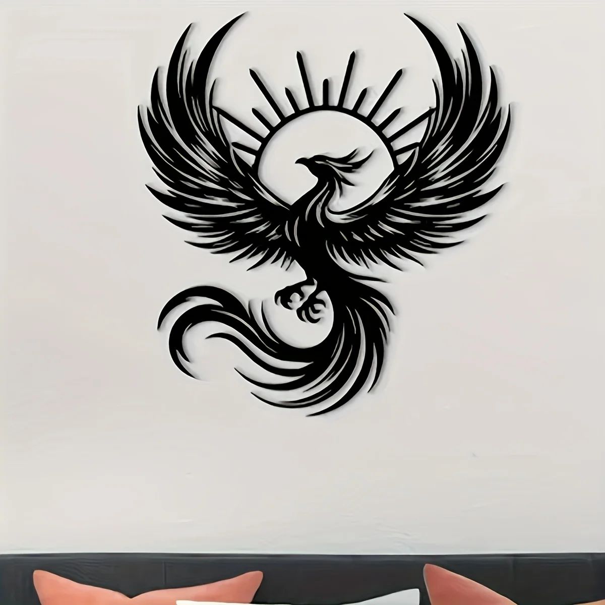 CIFbuy Sun Phoenix Metal Wall Art Gaming Mouse Pad Non-Slip Rubber Base Edge-Locked Laptop Desk Mat