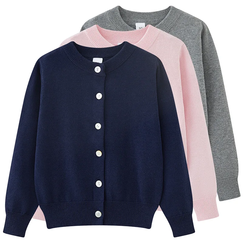 

2025 New Autumn Baby Girls Boys Knitting Cardigan Coat 2-10Yrs Children Knitting Clothing Long Sleeved Casual Loose Sweater Coat