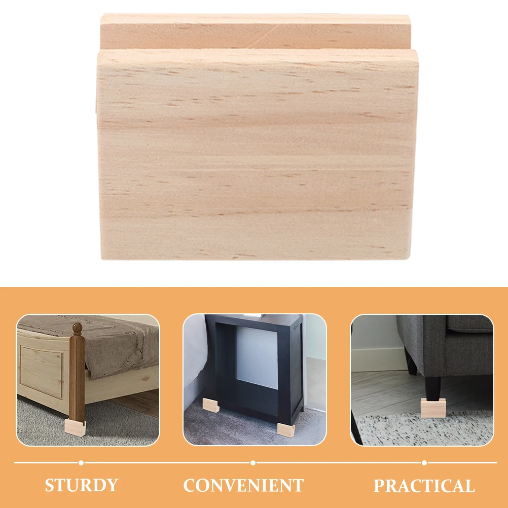 

2Pcs Furniture Risers Bed Lifts Desk Leg Riser Blocks Wood Chair Raiser Table Couch Legs Elevator Sturdy Height Adjustable