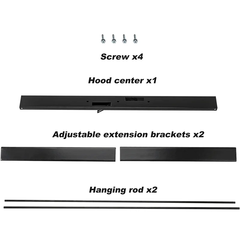 ABVB-Kit de varilla para chimenea ajustable, instalación para nivelación de malla de chimenea, Metal negro para pantalla de chispa de chimenea
