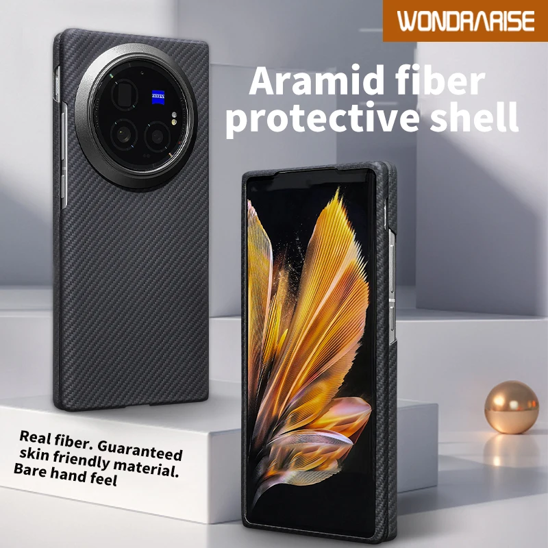 

WONDRARISE Aramid Fiber Case - 600D/1500D Texture, Ultra-Thin, Shockproof, 140g Lightweight For VIVO X Fold 3/PRO