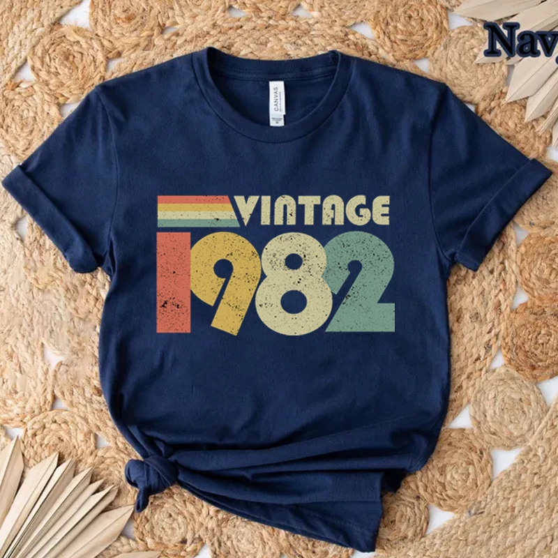 Women Men Short Sleeves Top Tees Women's 40th Birthday Gift Vintage 1980 To 1989 Graphic T Shirts Harajuku Fashion 1982 Tshirt