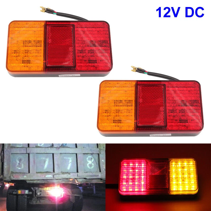 

10LED Rear Tail Lights Lamps Lorry Truck Trailer Caravan Bus Motorhome 12V