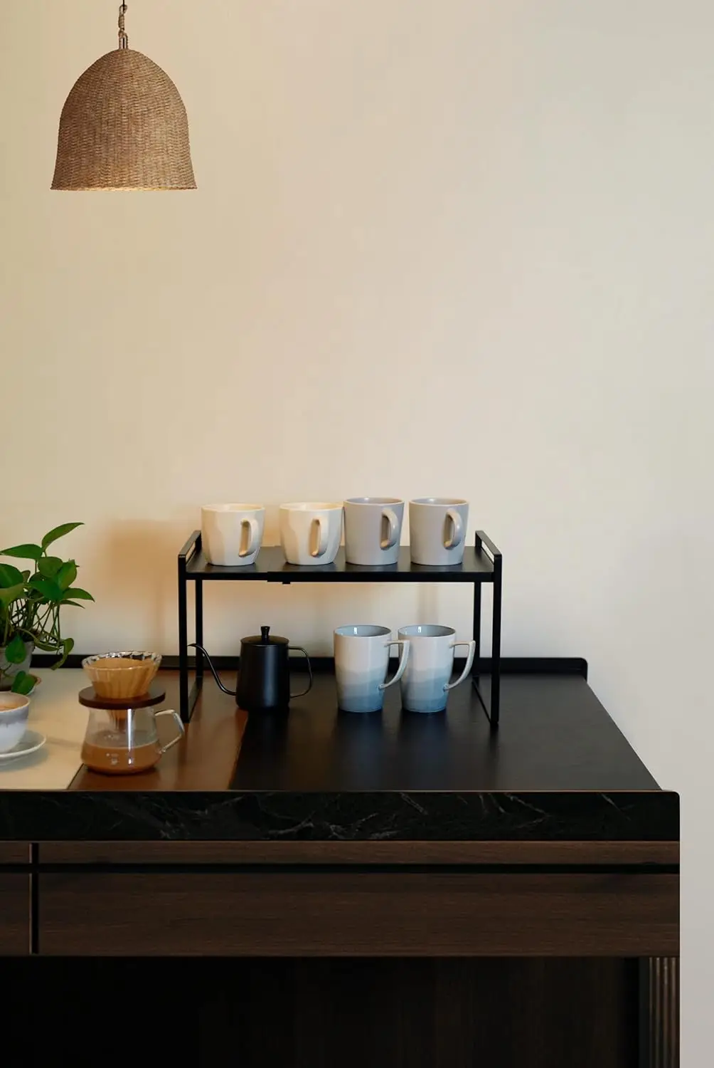 ขยายตู้ชั้นวาง Riser สําหรับห้องครัว Pantry ตู้ภายใต้อ่างล้างจาน Countertop Home Storage