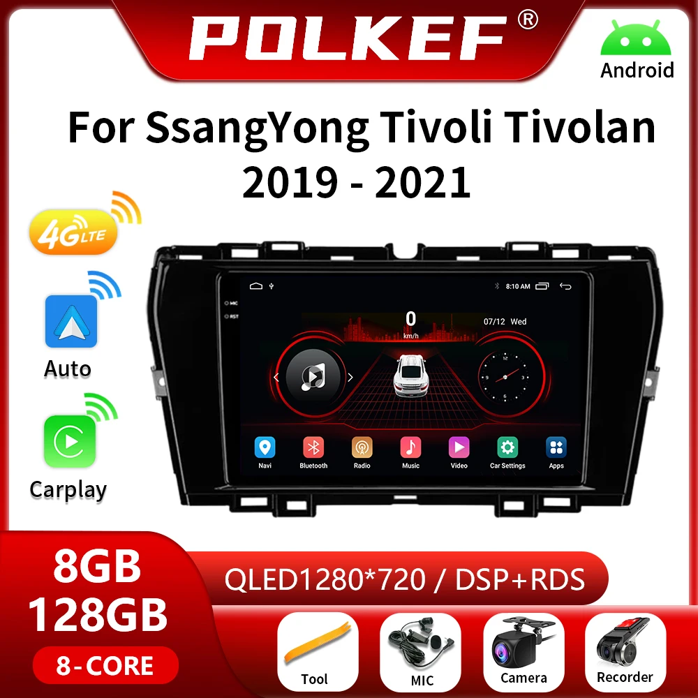 

For SsangYong Tivolan Tivoli 2019-2021 Android 13 Radio 4G Carplay Car Multimedia Video Player Stereo Navigation GPS No 2Din DVD