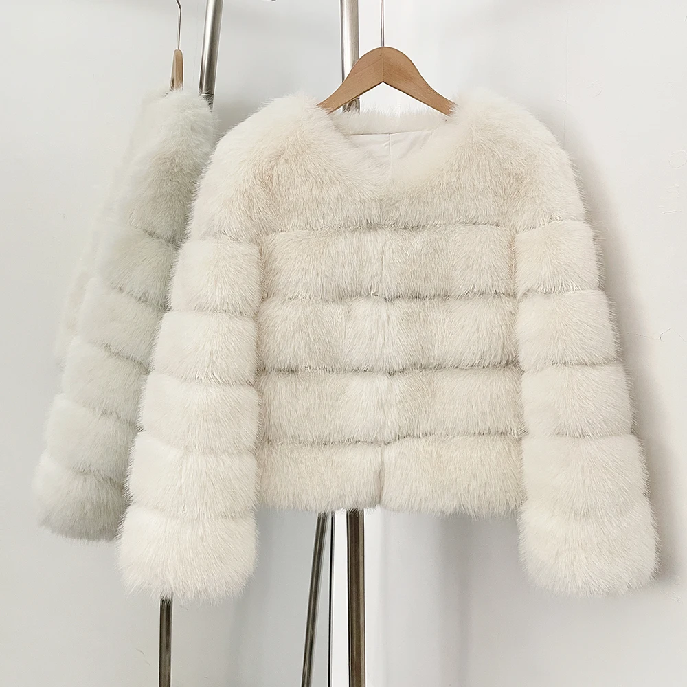 Faux Pelzmantel Frau Gefälschte Waschbären Pelzmantel Herbst Damen Winter Umweltfreundliche Dicke Warme Pelzigen Fuchs Pelz jacke Patchwork Oberbekleidung