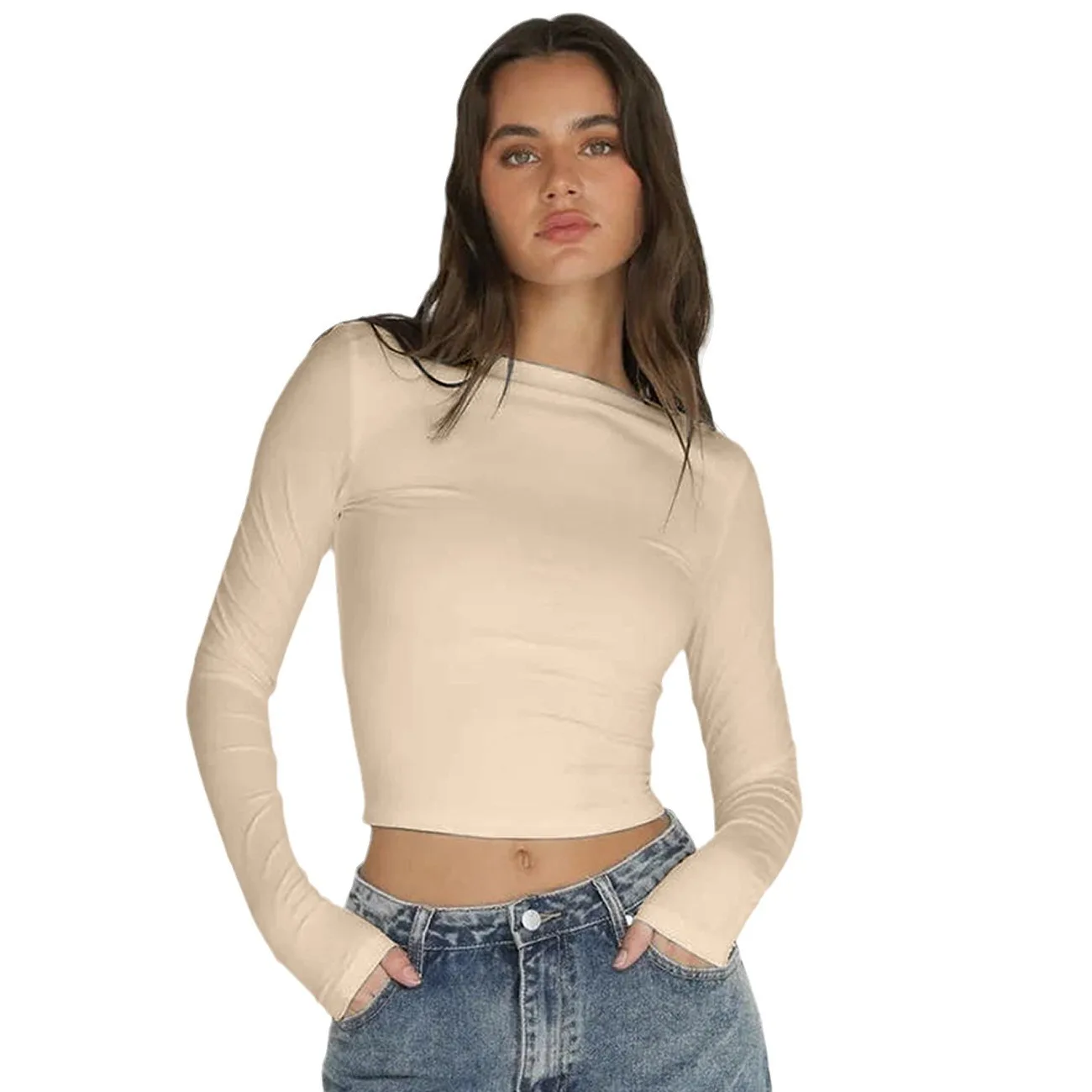 Faionable-falda ajustada para mujer, novedad de verano, Y2K, un hombro, tela de mezcla de algodón, diseño Thiened Sve