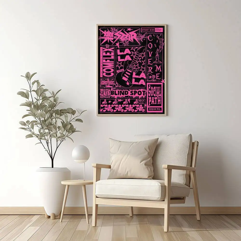 Kpop Anime Posters Sticky Whitepaper Prints Posters Artwork Kawaii Room Decor Stray 5-STAR-Kids-D