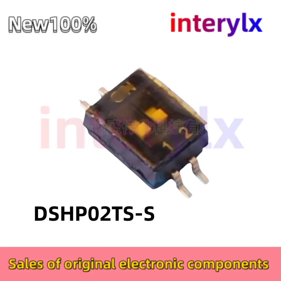 10Pcs/Lot Genuine Original DSHP02TS-S DSHP02 2-Position Rotary Switch Flatial with Groove Style 1.27mm Pitch