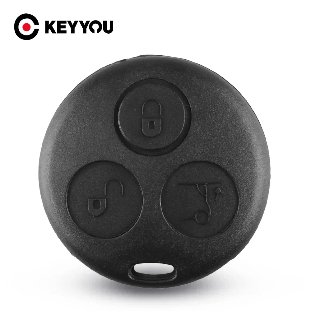 KEYYOU 1PCS Without Blade For Mercedes for Benz Smart Fortwo Key Shell 3 Buttons Remote Car Key Case Cover