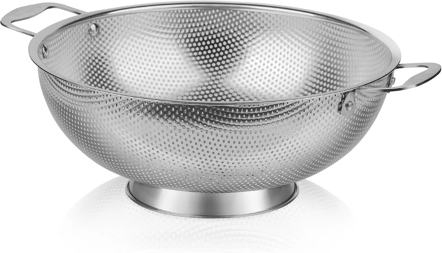 Large 6-Qt Colander, 18/8 Stainless Steel Mesh Strainer For Kitchen, Food Sieve With Riveted Handles And Self-draining S