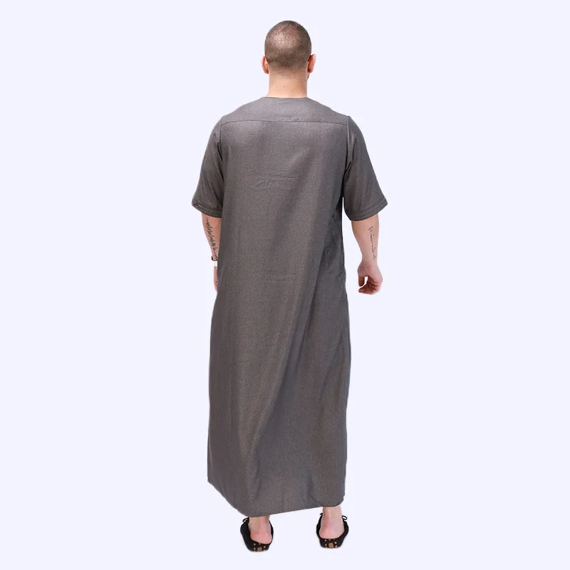 남성 이슬람 패션 로브, Jubba Thobe Musulman Homme Caftan 이슬람 전통 드레스, 로파 옴브레 의류, 사우디 두바이 카프탄 아바야