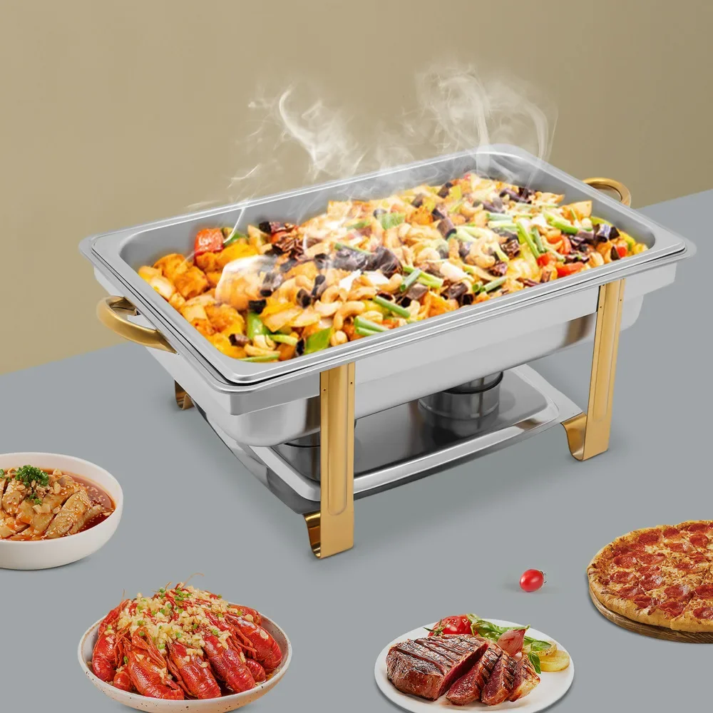

9L Premium Stainless Steel Buffet Chafing Dish – Elegant Food Warmer with Lid for Catering, Hotels, Weddings, Parties & Home Use