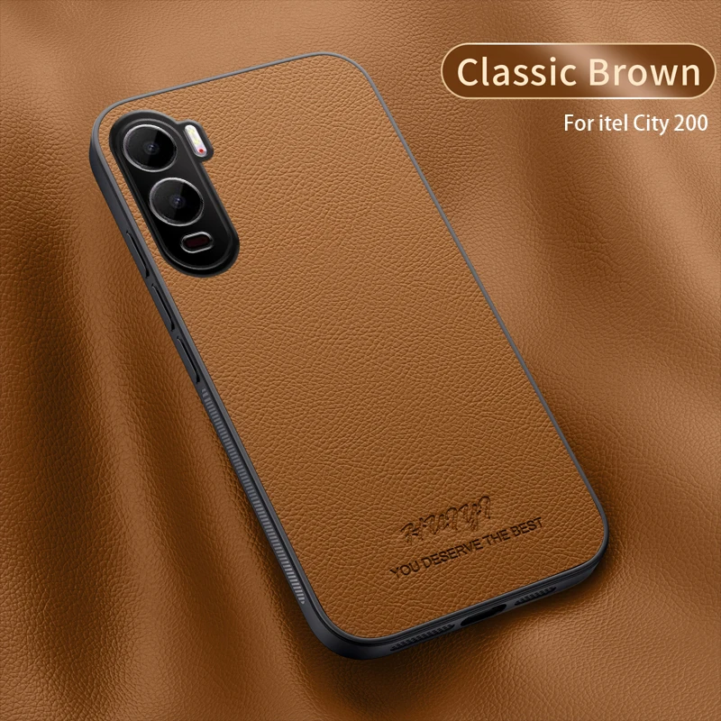 Funda de cuero de lujo para itel City 200, cubierta magnética integrada, Funda protectora agradable para la piel para itel City 200