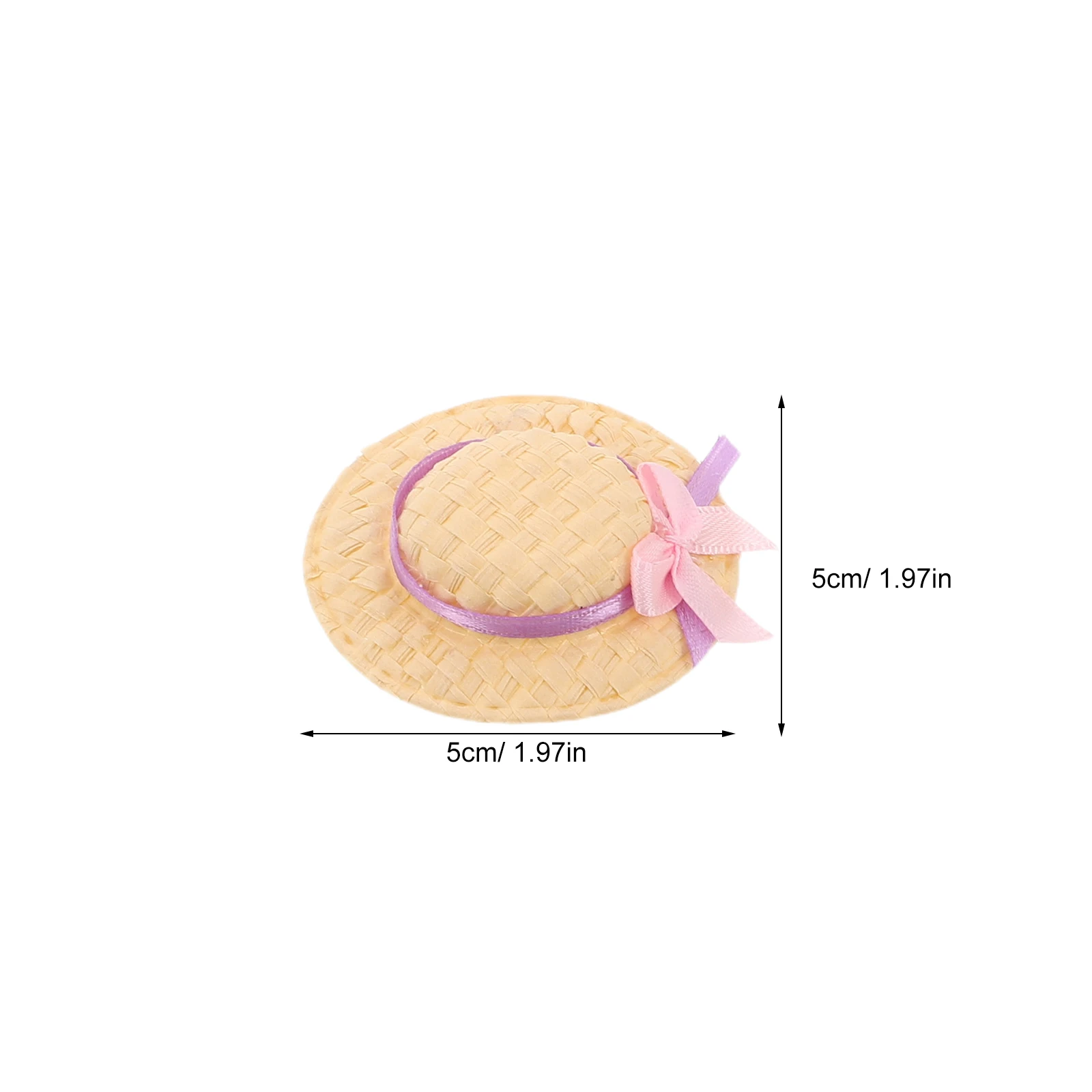 4 Stück kleine Mini-Strohhüte, handgefertigt, leicht, gewebt, Bastelhüte für DIY-Miniatur-Puppenhaus-Dekoration, kreative Requisiten