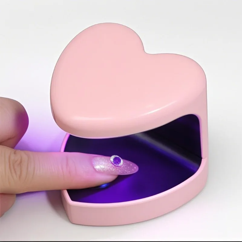 

Mini nail phototherapy machine, heart-shaped portable curing quick-drying intelligent induction baking lamp