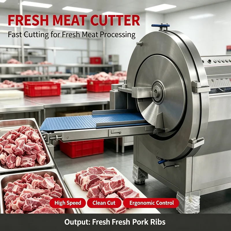 Frozen Bone Saw Machine Electric Stainless Steel Automatic Adjustable Thickness Meat Cutter for Pig