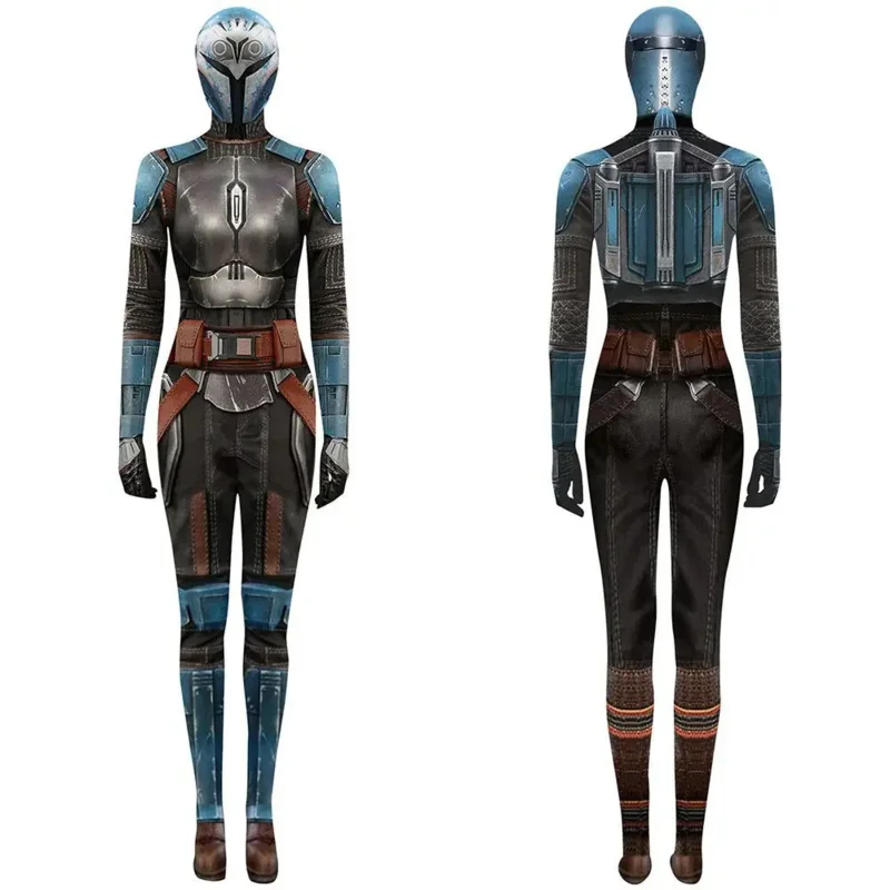 بدلة SW The Mandalorian بدلة ثلاثية الأبعاد مع غطاء رأس أزياء تنكرية للهالوين ملابس أداء للأطفال البالغين