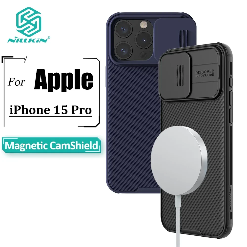 

Nillkin CamShield Pro Магнитный чехол для телефона IPhone 15 Pro чехол для камеры защита ползунка Жесткий ПК + ТПУ ударопрочный задний Чехол