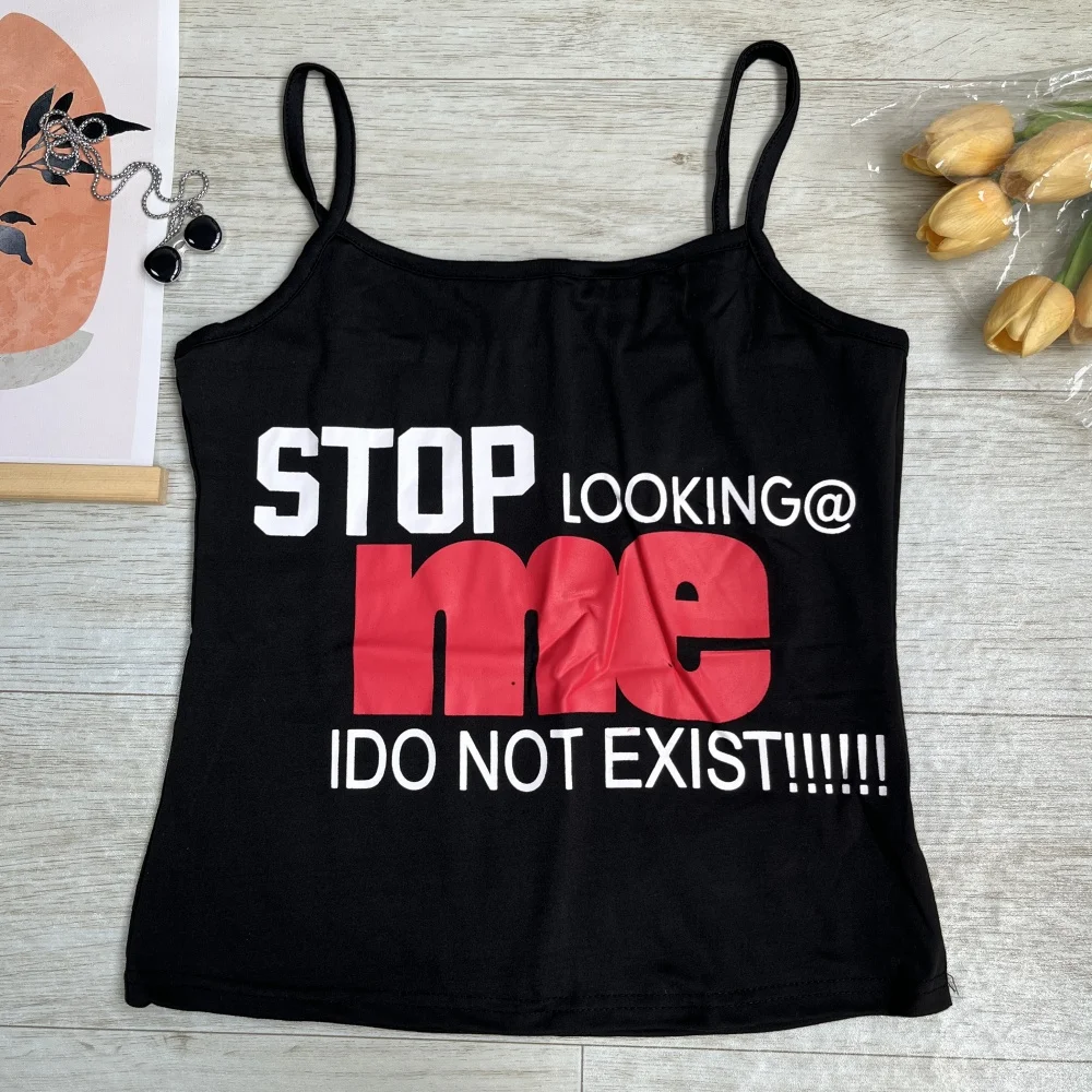 

2025 new Fashion Sexy slim Streetwear Y2K Clothing Womens Cute Sling Harajuku Sleeveless Aesthetic Cool Girl