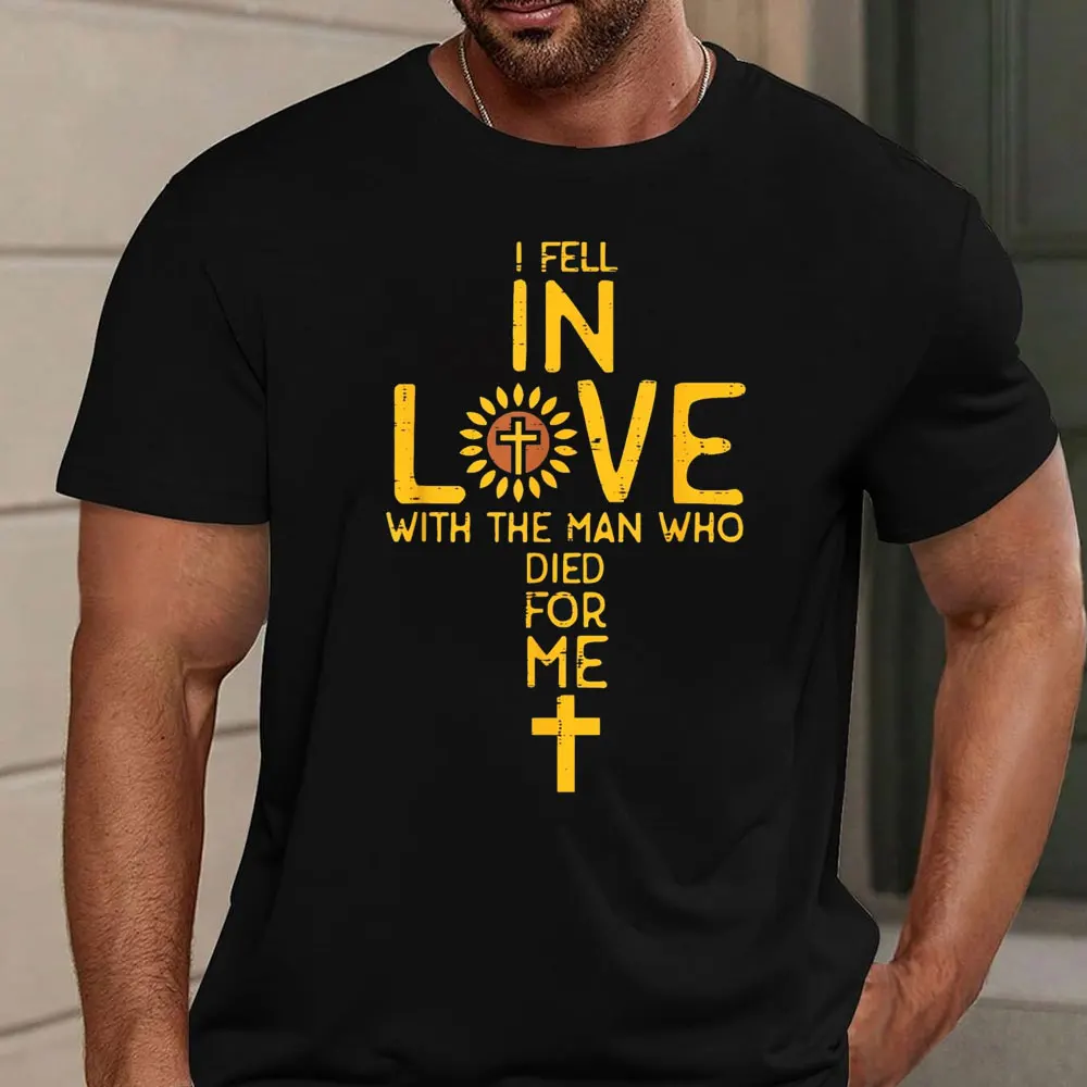 In Love with The Man Who Died for Me Christian Men Women T-Shirt Funny T Shirt Graphic T Shirts Harajuku Streetwear Cotton Tees