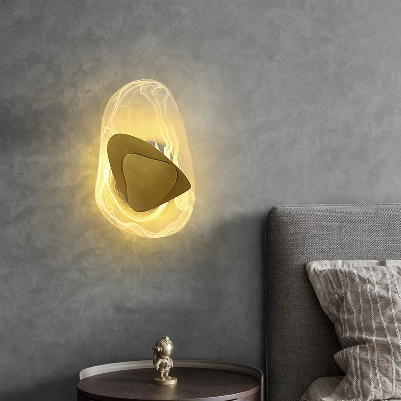 

Nordic Marble Wall Lamp Bedroom Bedside Corridor Staircase Hallway Kitchen Restaurant Background Home Decor Sconce Light Led