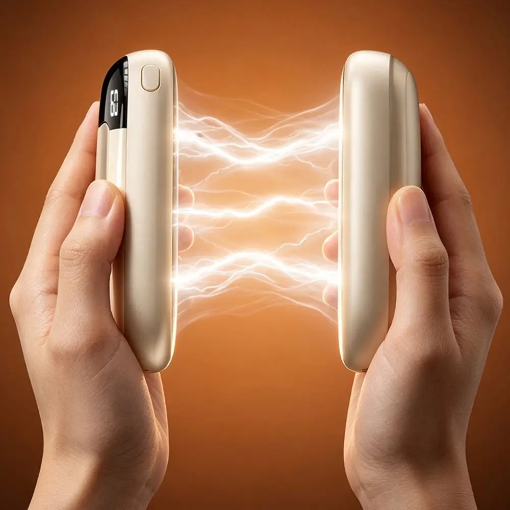 2 in 1 Magnetic Split Hand Warmer Fast Heating 3 Temperature Settings Portable Hand Heater Digital Display Detachable