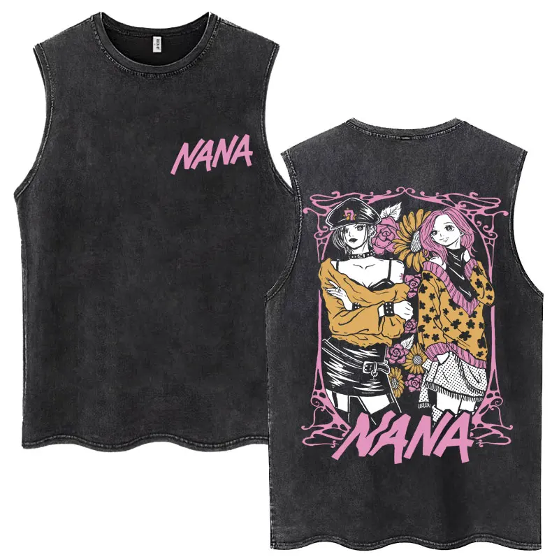

Майки-топы унисекс в стиле аниме Nana Osaki Black Stones, модные повседневные хлопковые безрукавки оверсайз в стиле Харадзюку, подарок