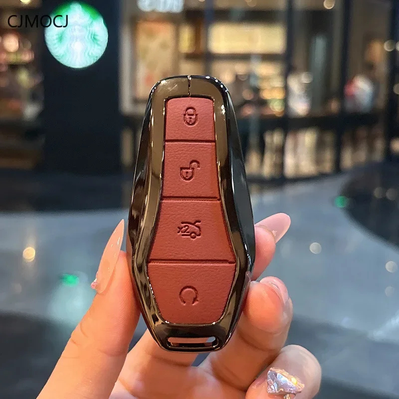 

Zinc Alloy+leather Car Key Case Cover Fob Shell for BYD Dolphin/Seal/Qin Plus/Destroyer 05/Tang/Han/Yuan/Song Plus