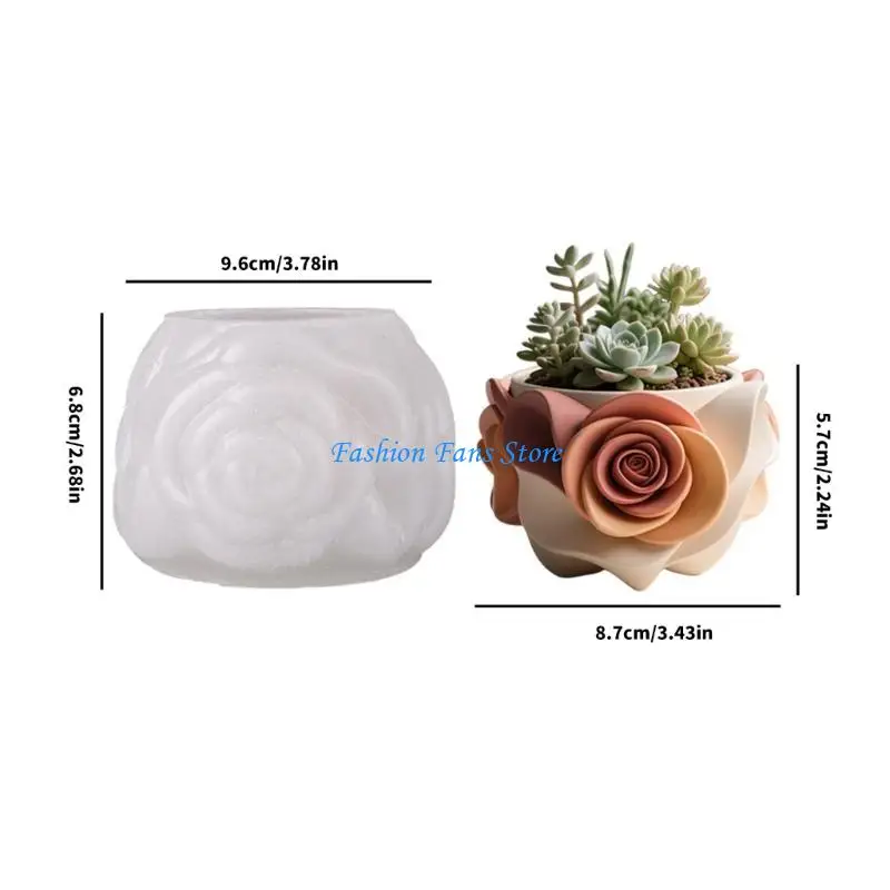 قالب وعاء الزهور السيليكون المرن لمزارعي الخرسانة اليدوية وحرف صنع الشموع