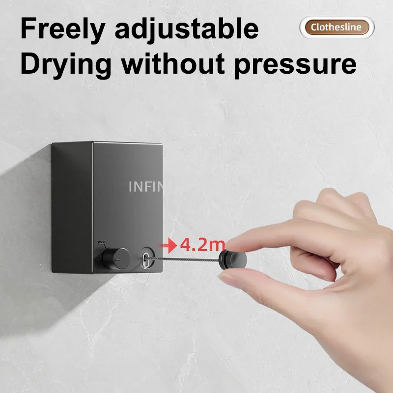 

Невидимая веревка для белья в помещении без перфорации, термоусадочная проволока, сушка одежды, артефакт, ванная комната, балкон, телескопическая подвеска