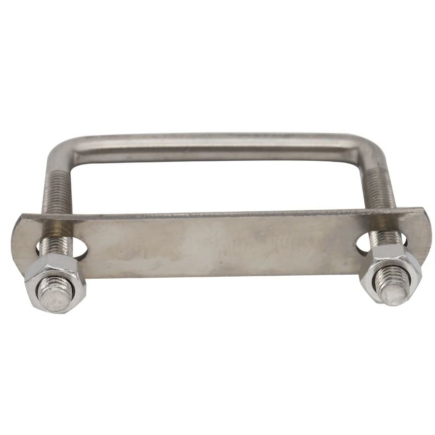 M10 OD 100mm 120mm 150mm 160mm 200mm Length 304 Stainless Steel Pipe Tube Clamp Clip Frame Plate Square Right Angle U Bolt