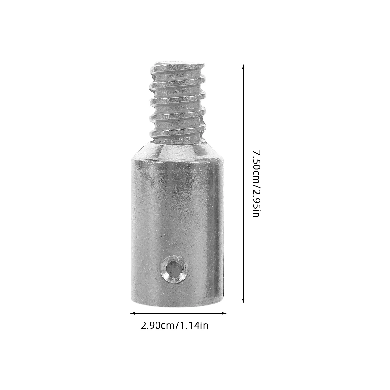 1Set Aluminum Alloy American Style Threaded Connector Tips Silver 25mm Threaded End Replacement for Wood Metal Pole Handles Push