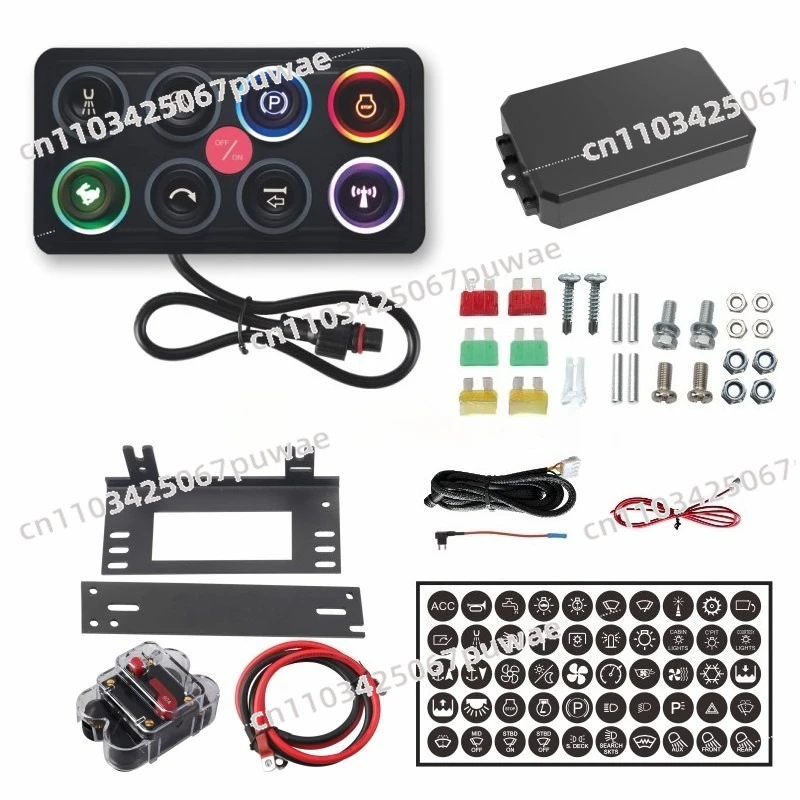 8 Gang Silicone Waterproof Switch Panel System For Car RV Yacht Modification Universal Auto Electrical Control Panel