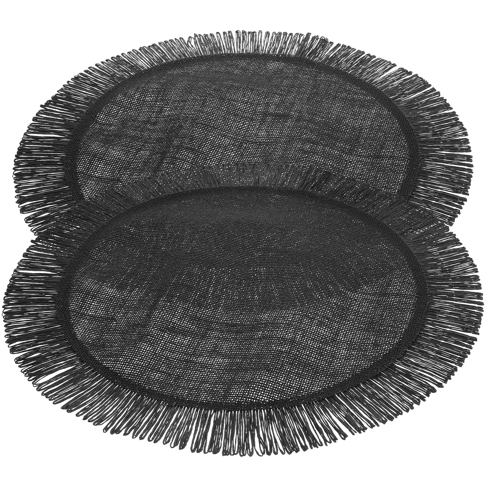 

2Pcs Round Placemat Woven Style Heat Resistant Dining Table Coaster Anti-Scald Decorative Place Mats for Home and Restaurant Use