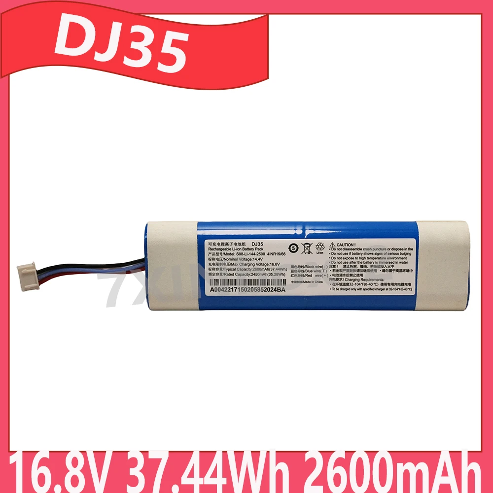 DJ35 S08-LI-144-2500 16.8V 37.44Wh 2600mAh Battery For ECOVACS Deebot DJ36 DK35 DK36 DN55 DK520 DN520 Sweeper battery 3 Line