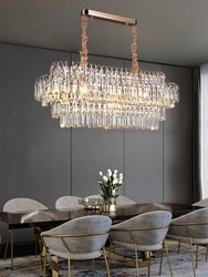 K9 Kristal Ceiling Chandeliers Luxury Home Deco Indoor Crystal Hanging Lamps for Ceiling Dining Room Long Table Lamp Lustre