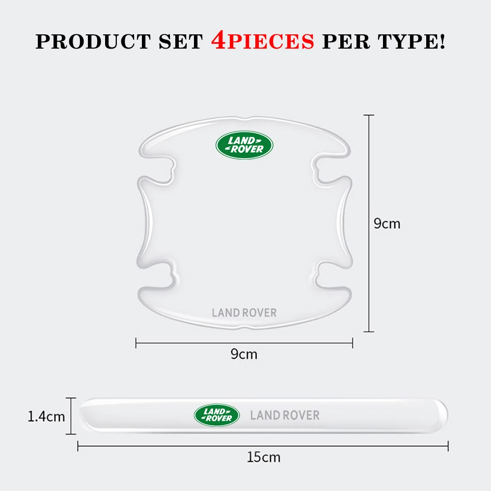 Protector de manija de puerta de coche, pegatina de cuenco de puerta de silicona antiarañazos de fibra de carbono para Land Rover Range Rover