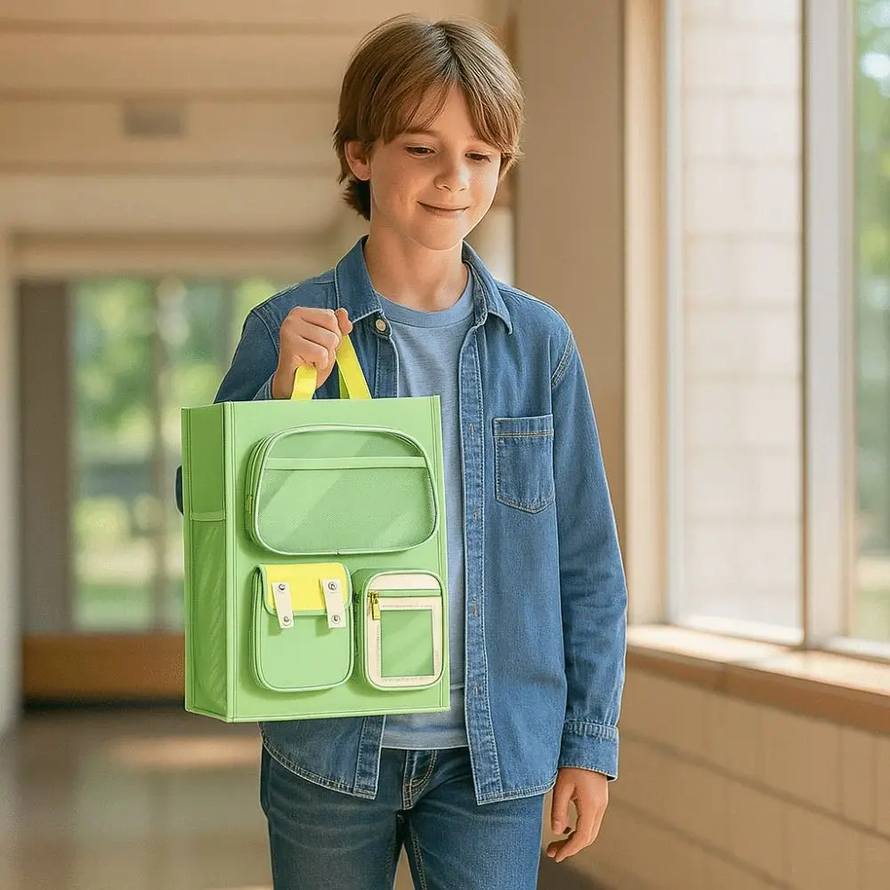 عالية الجودة قماش حقيبة تعليمية ثمانية طبقات سعة كبيرة الفن حقيبة يد القرطاسية حقيبة التخزين الطلاب