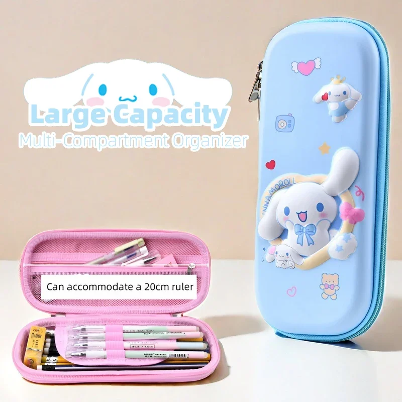 Cinnamoroll Large Capacity Zipper Pencil Case, Durable Multi-Functional Organizer for School & Office Supplies, Pencil Organizer