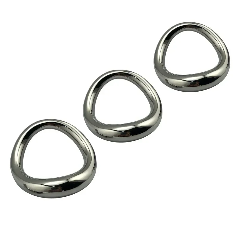 Stainless Steel Curved Lock Ring Metal Scrotum Stretcher Heavy Penis Bondage Cock Ring Male Delay Ejaculation Sex Toy for Men