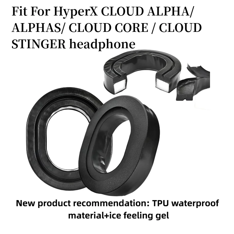 

For HyperX CLOUD ALPHA/ ALPHAS/ CLOUD CORE / CLOUD STINGER headset Cooling Gel Ear Cushion Replacement Memory Foam Pads Ear Pads