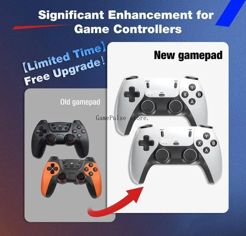 GamePulseRetro 64G Retro Game Stick 26 Emulators Dual Controllers Plug and Play Classic Video Games Console Christmas Gift