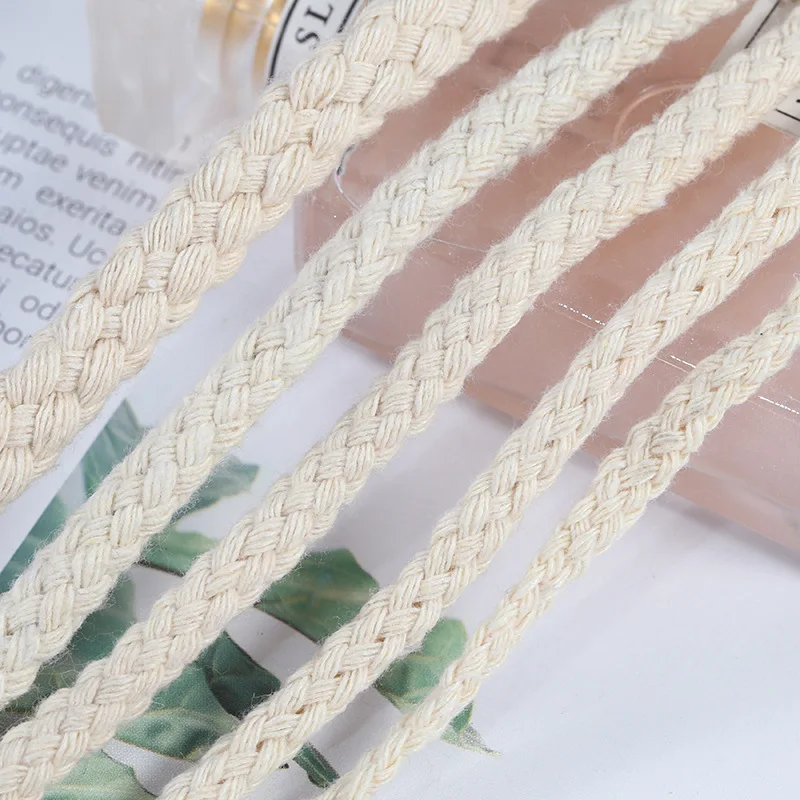 4/5/6/7/10mm Colored Twisted Cord Rope 100% Cotton Rope Cords Craft Decorative Twisted DIY Handmade Bag Drawstring Accessories