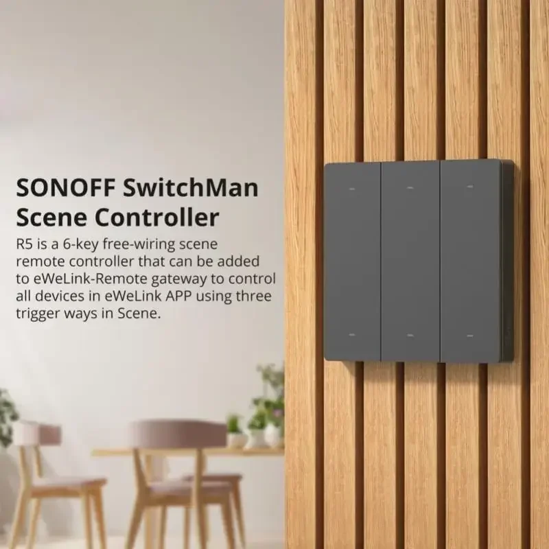 SONOFF R5 وحدة تحكم المشهد الأسلاك الحرة عصا على SwitchMan مفتاح المشهد الذكي العمل مع بوابة EWeLink عن بعد M5 MINIR3 B05-BL