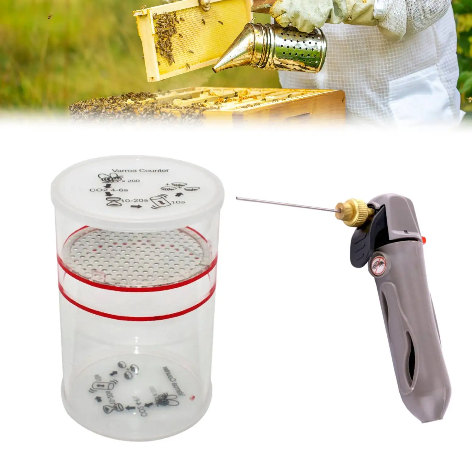 CO2 Bee Test Bottle Bee Checking Bottle Bee Tester Beekeeping Supplies Plas