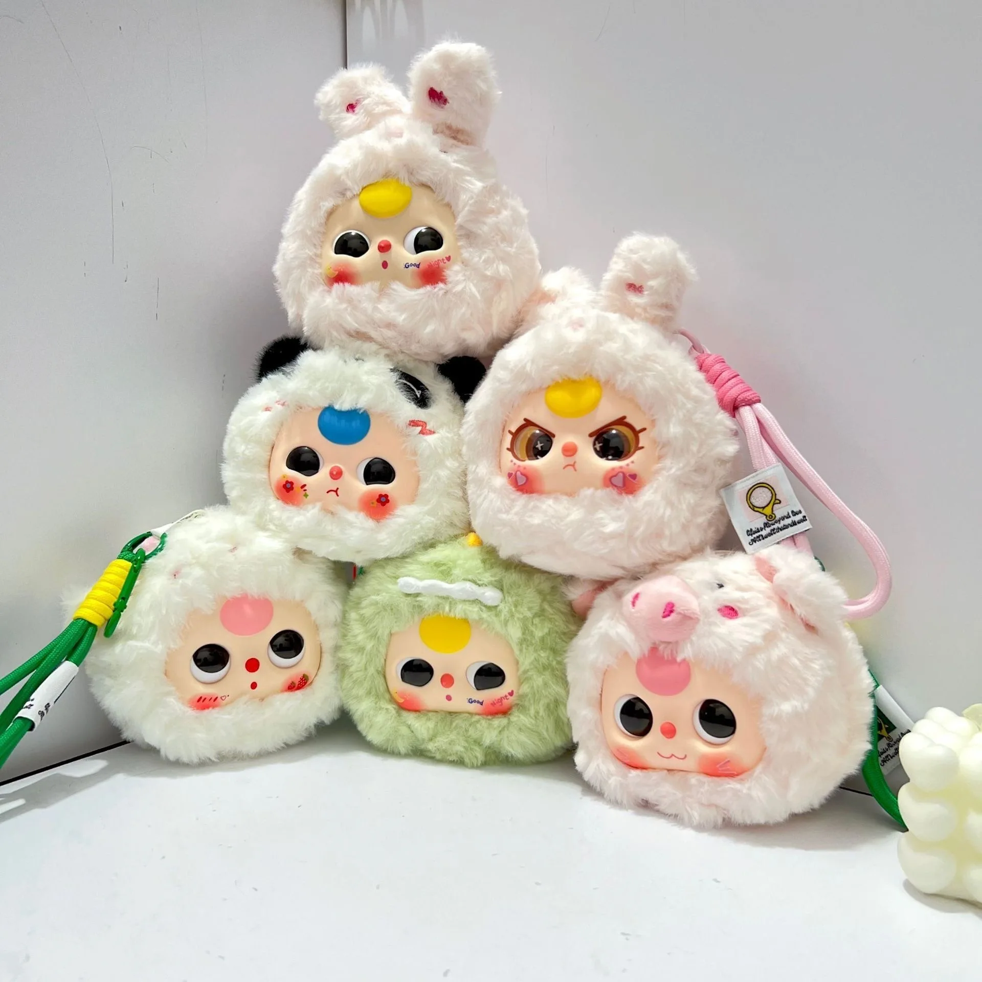

Cute and adorable three-year-old plush pendant, cartoon vinyl face figurine, girls' bag pendant, keychain, doll