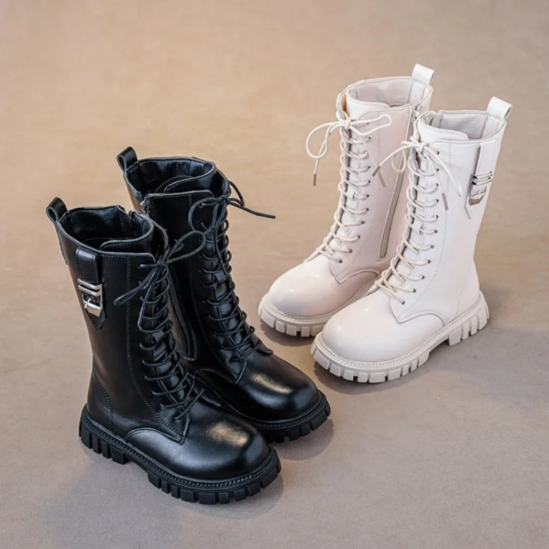 *Autumn Winter Round Toe Warm Thick Sole Elegant/comfortable Children's Midsole Boots Zipper Women's Baby Casual Fashion Boots